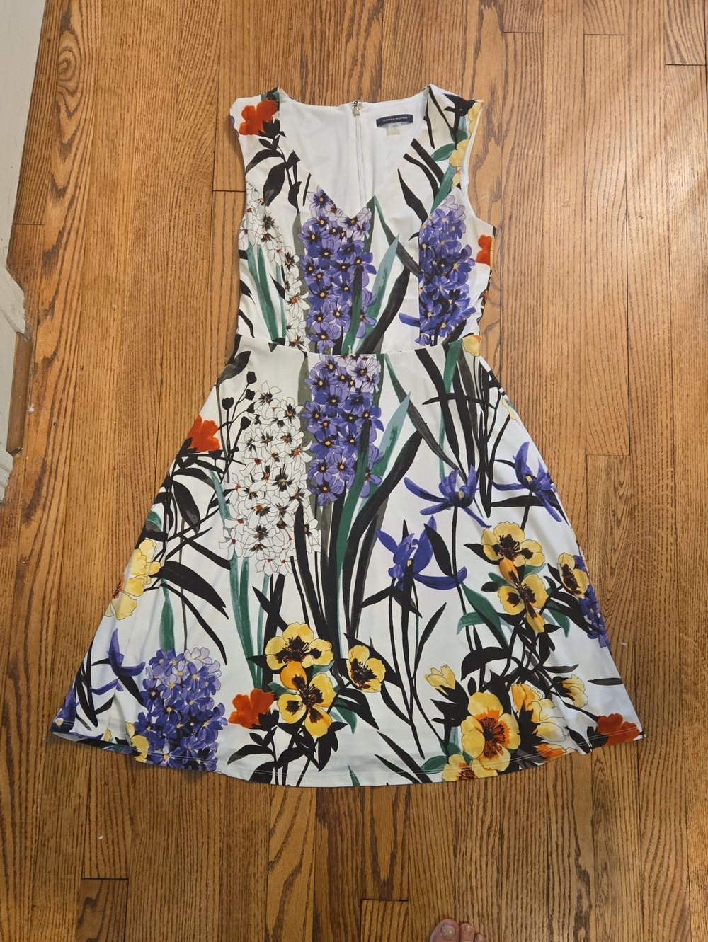 Tommy Hilfiger Floral Fit-and-Flare A Line Sleeveless Dress Sz4
